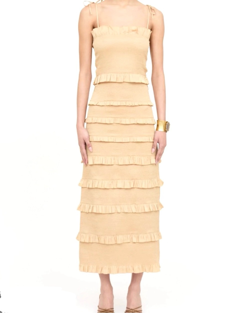 V Chapman Lily Ruffle Midi Dress